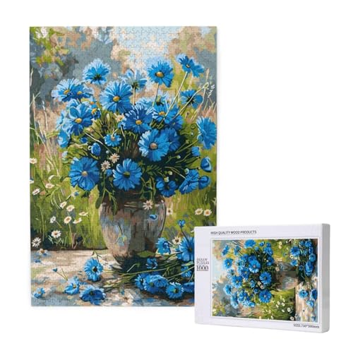 Xiao Zouju Puzzle 1500 Teile Erwachsene, DIY Blau Puzzle Design für Erwachsene und Kinder ab 5 Jahren, HD Farbe Puzzel mit Geschenkbox Verpackung for Zimmer Deko Wohnzimmer, Geschenke für Frauen -9335 von Wjffnzbz