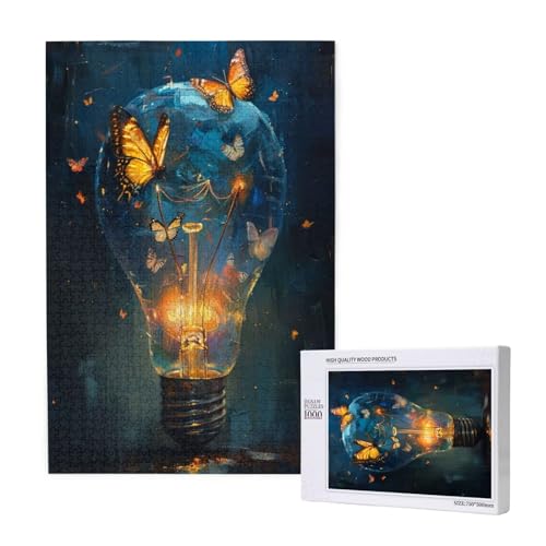 elektrisches Licht Puzzle 1500 Teile Erwachsene, Schmetterling Puzzle Design für Erwachsene und Kinder ab 5 Jahren, Puzzel mit Geschenkbox Verpackung, Zimmer Deko Wohnzimmer, Geschenke Frauen -7795 von Wjffnzbz