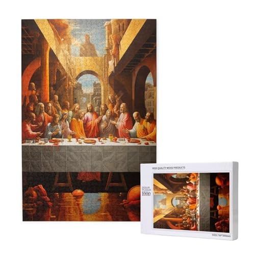 letztes Abendessen Puzzle 1000 Teile Erwachsene, Religion Puzzle Design für Erwachsene und Kinder ab 5 Jahren, Puzzel mit Geschenkbox Verpackung for Zimmer Deko Wohnzimmer, Geschenke für Frauen -5759 von Wjffnzbz