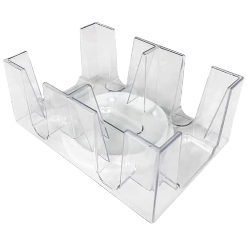 Wjsdsg 2/6 Deck Rotierender Transparenter Spielkartenhalter Kunststoff Spielkartenständer Mit Rotierendem Tablett Spiel Requisiten Einfach Zu Bedienen von Wjsdsg