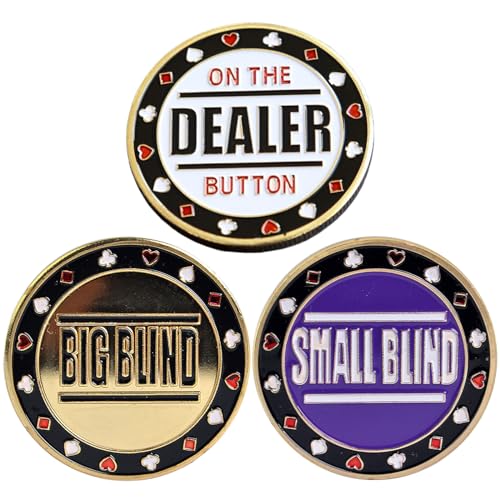 Wjsdsg Eleganter Pokerkarten Schutz Metall Münzhändler Pucks Knöpfe Big Blind Small Blind von Wjsdsg