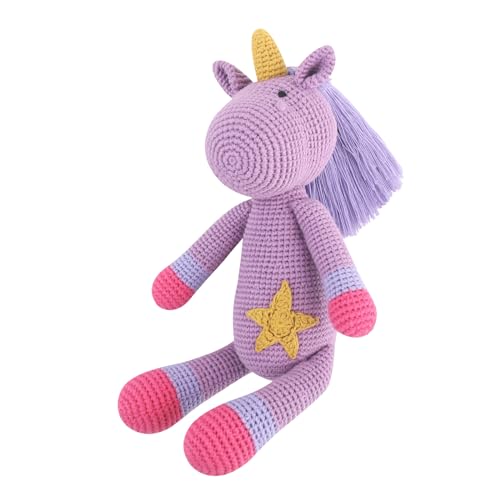Wjsdsg Gehäkelte Einhorn Babypuppe Süßes Stofftier Handgemachter Hase Beruhigendes Spielzeug Für Neugeborene Schlafhilfe Geschenk Fotografie Requisite von Wjsdsg
