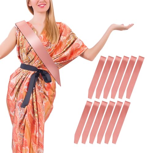 DIY Plain Satin Sash,Blank Satin Schärpen,12 Stück Blank Rose Satin Schärpe,Satin-Schärpe Für Individuelle Gestaltung,Geburtstag Schärpe Happy Birthday King,11 14 15 18 21 30 Birthday Sash for Women von Wkjeneare