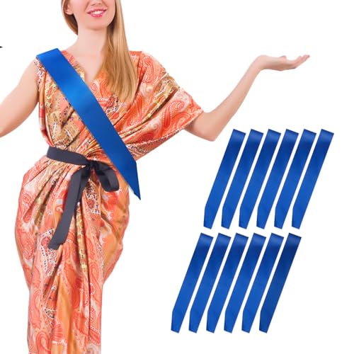 DIY Plain Satin Sash,Blank Satin Schärpen,12 Schärpe Blanko Satin Schärpe,Königsblau Schärpe,Schärpe Kranz,Happy Birthday King Geburtstag Schärpe,Geburtstags Schärpe 18,Schärpe Team Braut,Schärpe Set von Wkjeneare