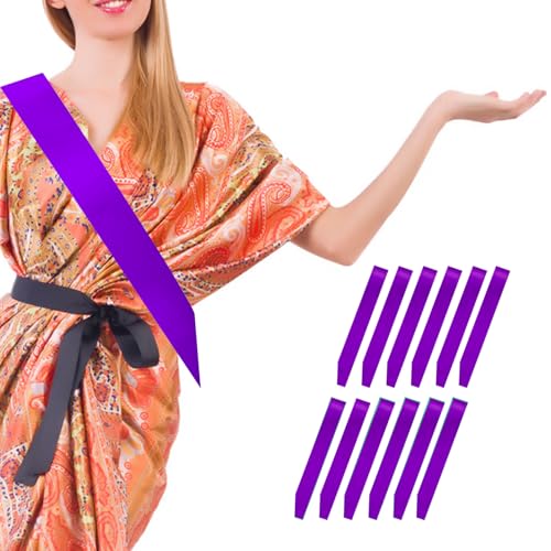 Unifarbene Schärpe zum Selbermachen, blanko, Satin-Schärpen, 12 Stück, für Junggesellinnenabschied, violette Schärpe, Schärpe zum 40. / 50. Geburtstag, Schärpe für Damen, Brautjungfernschärpe, 18. Unifarbene Schärpe zum Selbermachen, blanko, Satin-Schärpen, 12 Stück, für Junggesellinnenabschied, violette Schärpe, Schärpe zum 40. / 50. Geburtstag, Schärpe für Damen, Brautjungfernschärpe, 18. von Wkjeneare