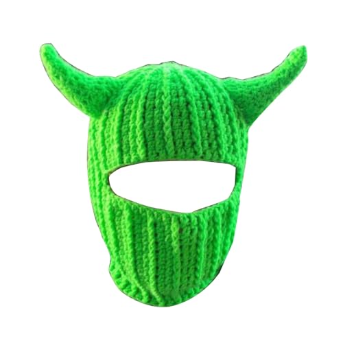 Lustige Horn Kappe Für Männer Männer Erwachsene Halloween Gesichtsmaske Handgefertigt Warm Warmer Gesichtshut Mit Kapuze Für Party von Wkldjf