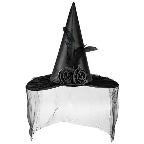 Unisex Halloween Witch Mit Schwarzem Tüll Applique Wizard Erwachsener Teen Cosplay Witch Festivals Party Tool Unisex Halloween Witch Mit Schwarzem Tüll Applique Wizard Erwachsener Teen Cosplay Witch Festivals Party Tool von Wkldjf