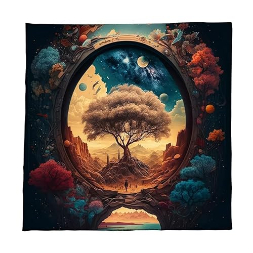 Wkldjf Divinations Karten Tischtuch Wandteppich Bäume Der Lebenstarotskarte Tischdecke Astrologys Tarots Hexerei Deck Tuch von Wkldjf