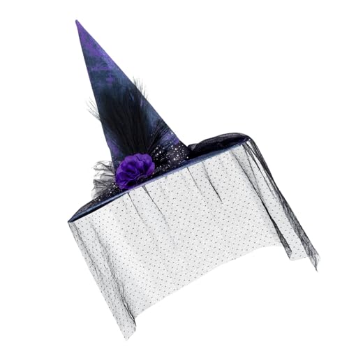 Wkldjf Halloween Party Hexenhüte Schleier Spitzhut Cosplay Accessoire Einzigartige Hexenhut Cosplay Accessoires Wkldjf Halloween Party Hexenhüte Schleier Spitzhut Cosplay Accessoire Einzigartige Hexenhut Cosplay Accessoires von Wkldjf