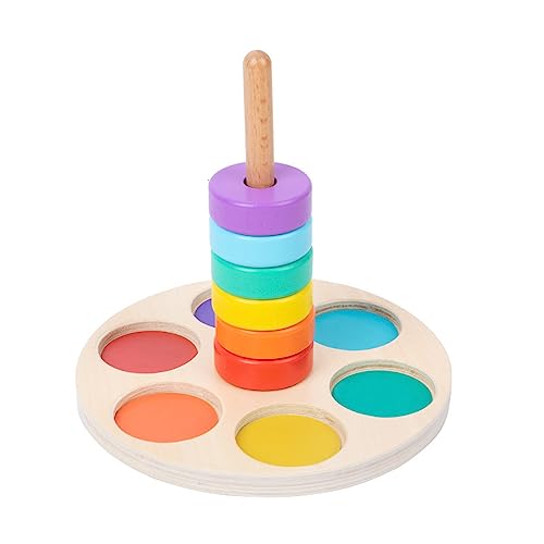 Wkldjf Holzstapel Spielzeug Farbton Sorting Spiel Bildungsblock Gehirn Entwicklungsstecker Spielzeug Kinder Geburtstag Geschenk von Wkldjf