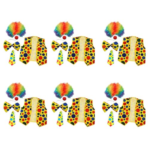 Wlauqueta 30Er-Pack Clown-KostüM-Set, Clown-PerüCke, Nasenweste für Cheer, Halloween, Cosplay, Partys, Karneval, Verkleidung Wlauqueta 30Er-Pack Clown-KostüM-Set, Clown-PerüCke, Nasenweste für Cheer, Halloween, Cosplay, Partys, Karneval, Verkleidung von Wlauqueta
