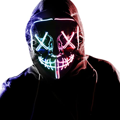 Wlevzzor Halloween LED Grusel Maske Cosplay Kostüm Leuchten Purge Maske EL Drahtmaske für Cosplays Feste und Partys Halloween Geschenke Wlevzzor Halloween LED Grusel Maske Cosplay Kostüm Leuchten Purge Maske EL Drahtmaske für Cosplays Feste und Partys Halloween Geschenke von Wlevzzor