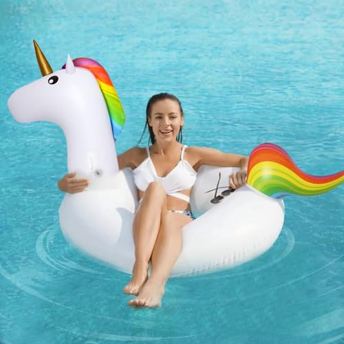 Wlicon Aufblasbares Einhorn Aufblasbare Einhorn Pools Riesiges Aufblasbares Einhorn Geeignet für Flüsse Strände Meer Sommer Schwimmbad Erwachsene Party Dekoration von Wlicon