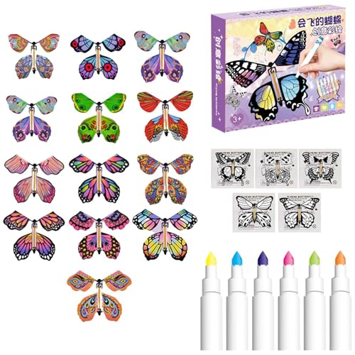 Wlikmjg Bemaltes Bastelkarten-Set,Fliegender Schmetterling Schmetterlings-Bastelset | Magischer Feenfliegender Schmetterling | Aufzieh-Schmetterlings-Spielzeugkarte, Wlikmjg Bemaltes Bastelkarten-Set,Fliegender Schmetterling Schmetterlings-Bastelset | Magischer Feenfliegender Schmetterling | Aufzieh-Schmetterlings-Spielzeugkarte, von Wlikmjg