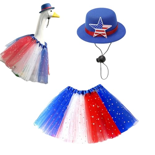 Wlikmjg -Gänsekleidung, Gänsestatue -Kleidung | Star Design Gartengänse Kostüm,Independence Day 23 Zoll große Figur mit Hüten farbenfrohen Rock für Rasenhof Wlikmjg -Gänsekleidung, Gänsestatue -Kleidung | Star Design Gartengänse Kostüm,Independence Day 23 Zoll große Figur mit Hüten farbenfrohen Rock für Rasenhof von Wlikmjg