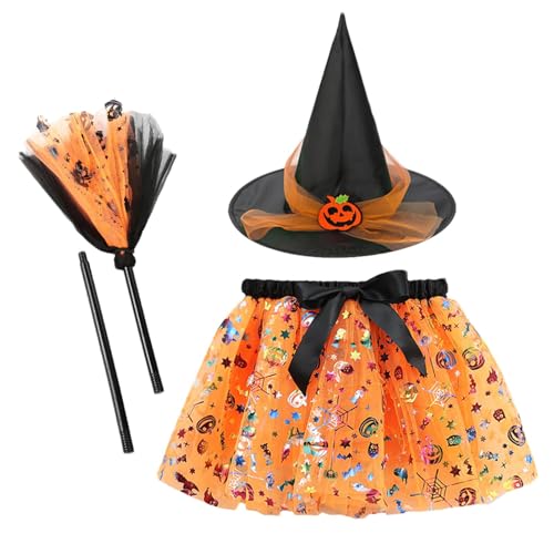 Wlikmjg Hexenkostüm für Mädchen, Hexenkleid für Kinder,Halloween Hexenmädchen Rock | Hexen-Tutu-Rock, Hexenkostüm mit Hexenhut und Besen für 2–8 Jahre alte Halloween-Cosplay-Party-Dekoration Wlikmjg Hexenkostüm für Mädchen, Hexenkleid für Kinder,Halloween Hexenmädchen Rock | Hexen-Tutu-Rock, Hexenkostüm mit Hexenhut und Besen für 2–8 Jahre alte Halloween-Cosplay-Party-Dekoration von Wlikmjg