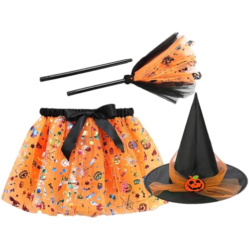 Wlikmjg Hexenkostüm für Mädchen, Hexenkleid für Kinder,Halloween Hexenmädchen Rock - Hexenmädchenrock, Hexenkostüm mit Hexenhut und Besen für 2–8 Jahre alte Halloween-Cosplay-Party-Dekoration Wlikmjg Hexenkostüm für Mädchen, Hexenkleid für Kinder,Halloween Hexenmädchen Rock - Hexenmädchenrock, Hexenkostüm mit Hexenhut und Besen für 2–8 Jahre alte Halloween-Cosplay-Party-Dekoration von Wlikmjg