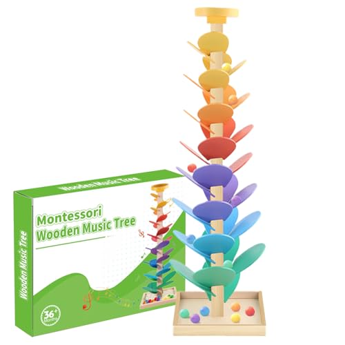 Wlikmjg Holz Musik Baum - Kugelbahn Lernspiel Mit Murmeln - Farben Sortieren Blätter Rollen STEM Musik Früherziehung Spielen Für Kindergarten Kinderzimmer Wlikmjg Holz Musik Baum - Kugelbahn Lernspiel Mit Murmeln - Farben Sortieren Blätter Rollen STEM Musik Früherziehung Spielen Für Kindergarten Kinderzimmer von Wlikmjg