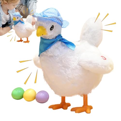 Wlikmjg Hühnerspielzeug, Eier, elektrisch, niedlich, Plüschfigur, musikalische Lernfigur, Huhn, für Unterricht im Klassenzimmer, Feiertage, 28 x 20 x 16 cm Wlikmjg Hühnerspielzeug, Eier, elektrisch, niedlich, Plüschfigur, musikalische Lernfigur, Huhn, für Unterricht im Klassenzimmer, Feiertage, 28 x 20 x 16 cm von Wlikmjg