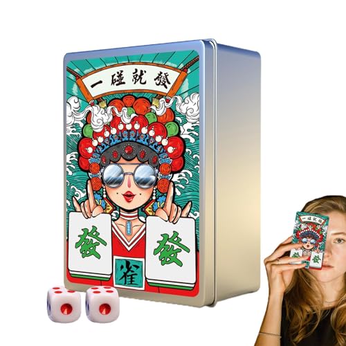 Wlikmjg Mahjong-Kartenset, Mahjong-Reiseset - 146 Stück/Set Mahjong-Spielkarten, Majhong Games, tragbare, verdickte Karten für Pokerspiel, Festival, Picknick, Heimunterhaltung Wlikmjg Mahjong-Kartenset, Mahjong-Reiseset - 146 Stück/Set Mahjong-Spielkarten, Majhong Games, tragbare, verdickte Karten für Pokerspiel, Festival, Picknick, Heimunterhaltung von Wlikmjg