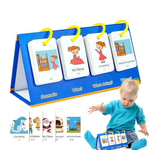 Wlikmjg Phonetische Flash -Karten, Lesen von Flash -Karten - Interaktiver Buchstaben Klänge Phonics Toy 80X,Englische Aufklärung Flash -Karten mit Bildern und Texten frühe Bildungsunterrichtsvorräte von Wlikmjg