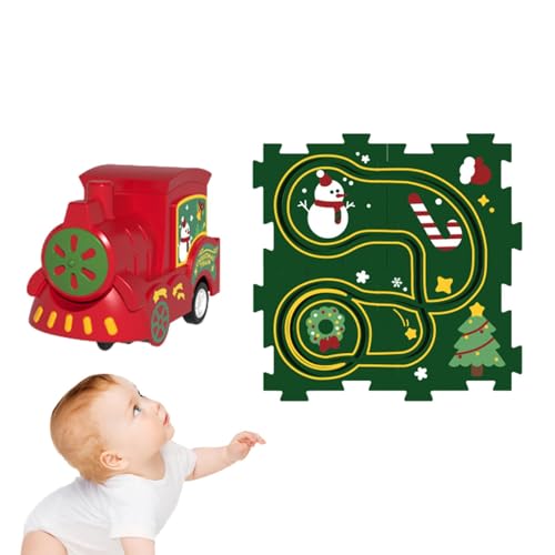 Wlikmjg Puzzles und Gleis-Kombination, Puzzlematte „Rail Train“ zusammenbauen - Elektrisches Gleis-Spielset, Puzzle-Gleiswagen-Set | Straßenbauer, pädagogisches Eisenbahnwagenmatten-Bauspielzeug für Wlikmjg Puzzles und Gleis-Kombination, Puzzlematte „Rail Train“ zusammenbauen - Elektrisches Gleis-Spielset, Puzzle-Gleiswagen-Set | Straßenbauer, pädagogisches Eisenbahnwagenmatten-Bauspielzeug für von Wlikmjg
