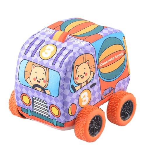 Wlikmjg Rückziehfahrzeuge,Reibungsautos für Kinder - Niedliches interaktives Auto-Reibungs-Sensorspielzeug aus Stoff - Feines Motorfahrzeugspielzeug für Kinder ab 1 Jahr, sensorisches Spielzeug für von Wlikmjg