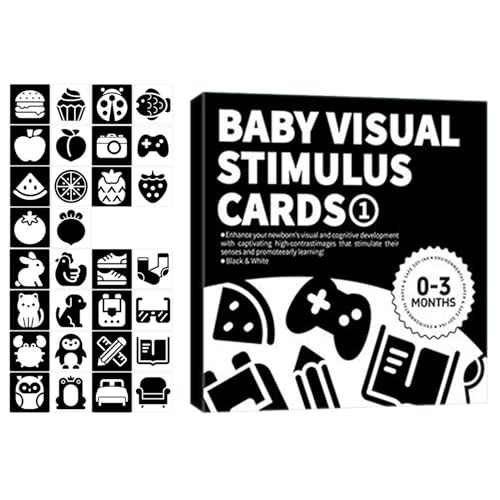 Wlikmjg Sinnesentwicklung Lernkarten | Schwarz Weiß Sensorik Karten Für Babys,Frühförderung Lernkarten Interaktives Entwicklungsspielzeug Für Kleinkinder von Wlikmjg