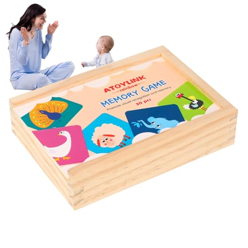 Wlikmjg Tier-Matching-Karten,Karten-Matching-Spiele - Interaktive Tierkarten aus,Karteikarten, Vorschul-Lernspiele, Konzentration, Lernspielzeug für Mädchen von Wlikmjg