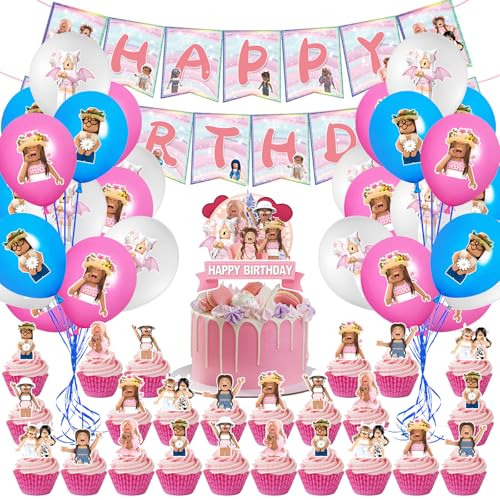Roblx Geburtstagsdeko, 44 Stück Roblx Geburtstag Deko, Cartoon Party Deko, WlsqDE Cartoon Luftballon, Anime Geburtstagsdeko, mit Banner, Tortendeko, für Kindergeburtstage Roblx Geburtstagsdeko, 44 Stück Roblx Geburtstag Deko, Cartoon Party Deko, WlsqDE Cartoon Luftballon, Anime Geburtstagsdeko, mit Banner, Tortendeko, für Kindergeburtstage von WlsqDE