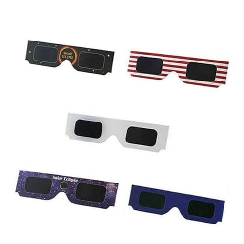 Wmool CE/ISO-zertifizierte Papier-Sonnenfinsternis-Brille für direkte Sonnenbeobachtung, Finsternisse, Sonnenflecken, insgesamt teilweise von Wmool