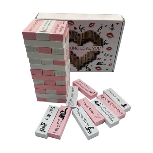 Wmool Tower Stack Game Couples Games Gifts Date Night Games Ideas Wooden Naughty Fun Stacking Blocks for Adults Dating Bedroom Games for Couples Date Night Activities von Wmool