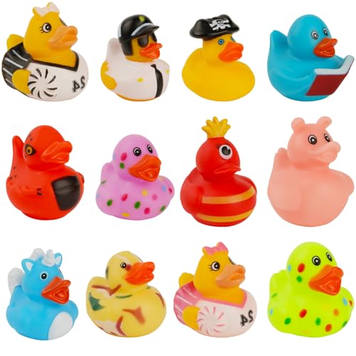 12 Stück Gummi Badeenten, Baby Bade Enten, Badeente Lustig Klein, Bunt Gummi Enten, Kinder Badewannenspielzeug, für Kinder, Babydusche, Kindergeburtstagpartys,Strand und im Pool (Niedliches Thema) 12 Stück Gummi Badeenten, Baby Bade Enten, Badeente Lustig Klein, Bunt Gummi Enten, Kinder Badewannenspielzeug, für Kinder, Babydusche, Kindergeburtstagpartys,Strand und im Pool (Niedliches Thema) von WnlahuWA