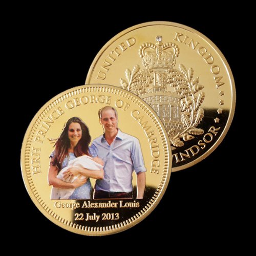 Prince George of Cambridge Gold Goldmünze Münze mit 999 Gold verg. Royal Baby William & Kate Neu ! von WoC