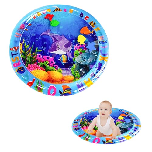 Wassermatte, Wasserspielmatte 66 x 50 cm, Spielzeug Geschenk ab 3 6 9 Monate, Aufblasbare Bauchzeit Matte,Wasser Spielmatte, Wassergefüllte Spielmatte (Blau) (Blau 3) von WoRuyKot