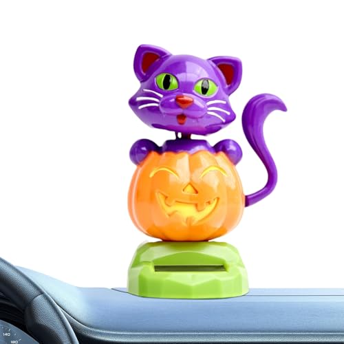Halloween Solar Dancing Figuren, Solarbetriebene Wackelnde Kürbiskatze Auto Deko, Solar Animierte Kürbiskatze Spielzeug, Halloween Automotive Innenausstattung Statue Halloween Solar Dancing Figuren, Solarbetriebene Wackelnde Kürbiskatze Auto Deko, Solar Animierte Kürbiskatze Spielzeug, Halloween Automotive Innenausstattung Statue von Woalopted
