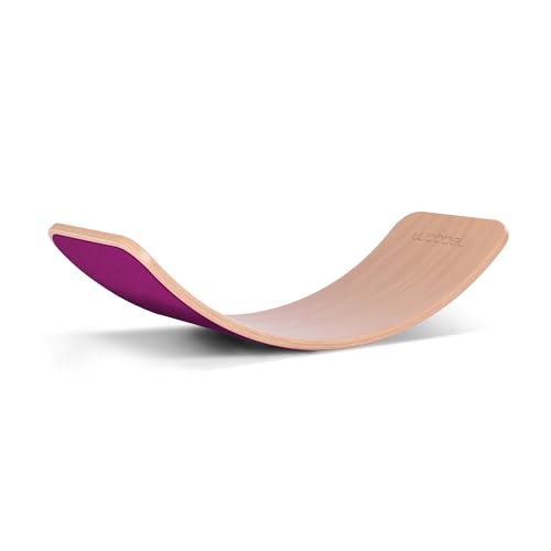 Wobbel Balanceboard transparent lackiert Raspberry Himbeere yogaboard von Wobbel