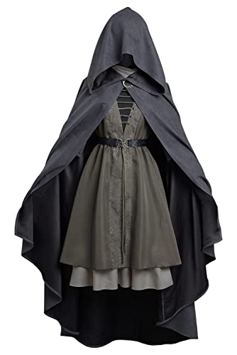 Wocloey Elden Ring Cosplay Kostüm Frauen Melina Figur Kleid Umhang Uniform Outfits Halloween Party Anzug mit Schal (groß, Melina Outfit) von Wocloey