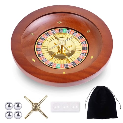 25,4 cm großes Roulette-Rad aus Holz, professionelle Casino-Roulette-Räder aus Massivholz für Erwachsene, mit 4 Roulette-Bällen, perfekt für Heimspielabend und Unterhaltungsparty 25,4 cm großes Roulette-Rad aus Holz, professionelle Casino-Roulette-Räder aus Massivholz für Erwachsene, mit 4 Roulette-Bällen, perfekt für Heimspielabend und Unterhaltungsparty von WodGod