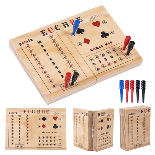 Faltbare Euchre-Anzeigetafel aus hochwertigem Holz, exquisites Design, klare Drucke, dickes und langlebiges Holzmaterial, Euchre-Spielzubehör, tolles Werkzeug für Bridge-Karten Faltbare Euchre-Anzeigetafel aus hochwertigem Holz, exquisites Design, klare Drucke, dickes und langlebiges Holzmaterial, Euchre-Spielzubehör, tolles Werkzeug für Bridge-Karten von WodGod