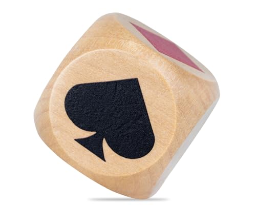WodGod Premium Trump-Marker-Würfel aus Holz, Trump-Indikator, Trump-Anzug-Würfel, große Größe, 4 cm, klarer Druck, Euchre-Würfel für Euchre-Spieler, Euchre-Trump-Pokerkartenspiel, tolles von WodGod