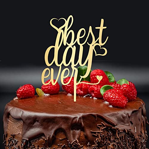 Best Day Ever-Kuchenaufsätze, verspiegelte goldene Acryl-Kuchenaufsatz, Tag Babyparty-Kuchenaufsatz, benutzerdefinierte Mr Mrs Kuchendekoration, romantische Hochzeitsdekoration Best Day Ever-Kuchenaufsätze, verspiegelte goldene Acryl-Kuchenaufsatz, Tag Babyparty-Kuchenaufsatz, benutzerdefinierte Mr Mrs Kuchendekoration, romantische Hochzeitsdekoration von Wodevor