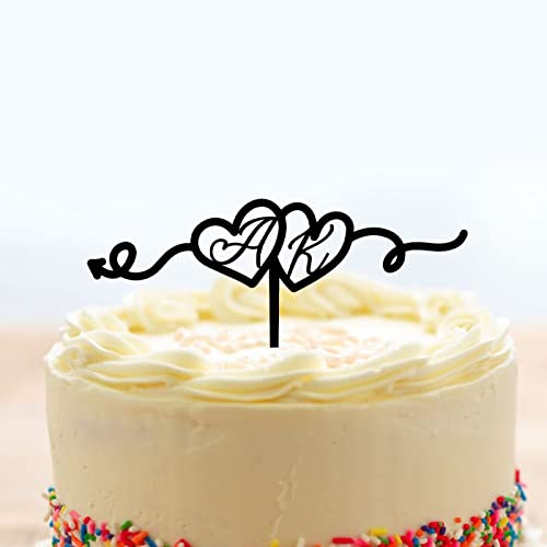 Tortenaufsatz mit Monogramm, personalisierbar, Initialen, schwarzes Acryl, Hochzeitstortenaufsatz, personalisierbar, Babyparty-Kuchenaufsatz, You & Me Jubiläums-Kuchenaufsatz, Bräutigam-Party-Dekor Tortenaufsatz mit Monogramm, personalisierbar, Initialen, schwarzes Acryl, Hochzeitstortenaufsatz, personalisierbar, Babyparty-Kuchenaufsatz, You & Me Jubiläums-Kuchenaufsatz, Bräutigam-Party-Dekor von Wodevor
