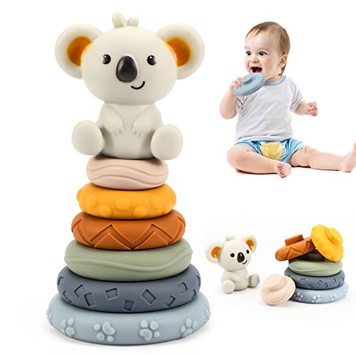 Wodovia Stapelspielzeug mit Ringen, 7 Stück Squeeze Zahnen Babyspielzeug, Squeeze-Spielzeug mit Früherziehung, Spielzeug Jungen und Mädchen ab 6 Monate Wodovia Stapelspielzeug mit Ringen, 7 Stück Squeeze Zahnen Babyspielzeug, Squeeze-Spielzeug mit Früherziehung, Spielzeug Jungen und Mädchen ab 6 Monate von Wodovia