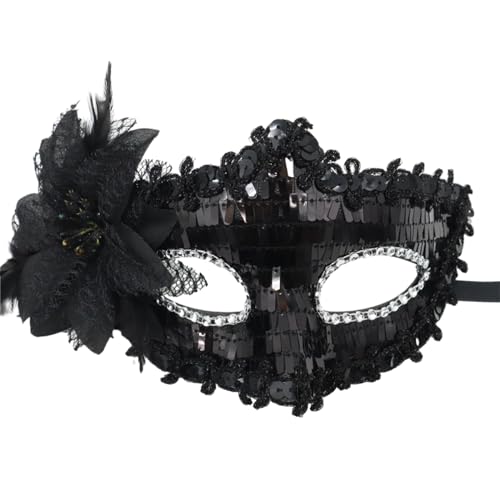 Auftrittskostüm, halbes Gesicht, Halloween, Karneval, Festival, Maskerade, Ball, Party, Hochzeit, Auftritte, halbes Gesicht, für Damen, Herren, Karneval, für Erwachsene von Woedpez