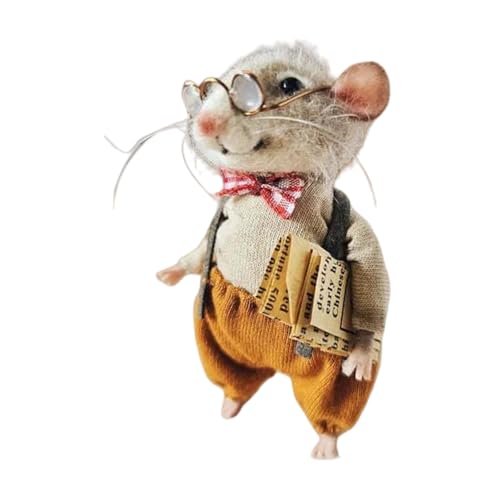Nadelfilz Modell Weihnachten Cartoon Wolle gefilzt Mäuse Miniaturfigur Puppen für Wohnkultur oder Mottoparty von Woedpez