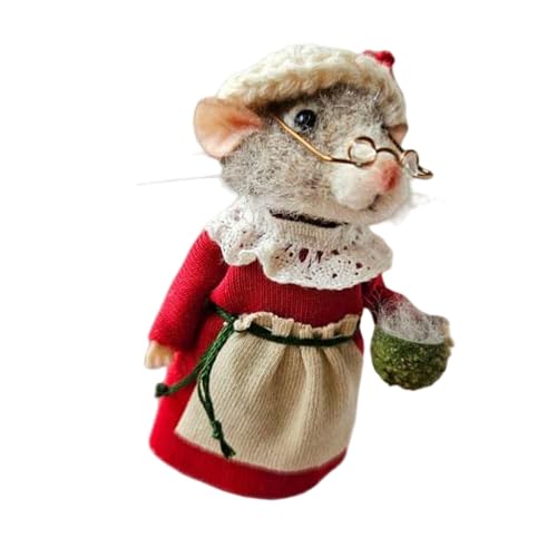 Nadelfilz Modell Weihnachten Cartoon Wolle gefilzt Mäuse Miniaturfigur Puppen für Wohnkultur oder Mottoparty von Woedpez