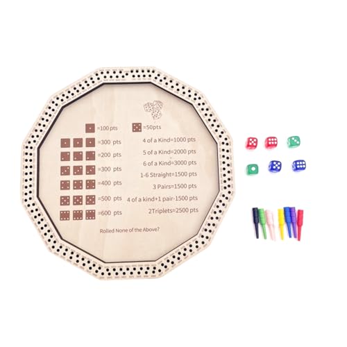 Tragbares Holz-Spieltablett, Übung, Geduld, Crap-Out-Würfel, Punktebrett für Board-Aktivitäten-Enthusiasten, Reisegröße, Würfelbox von Woedpez