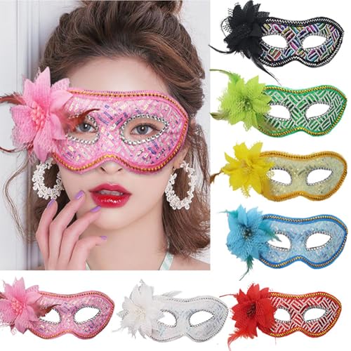 Woedpez Maskerades Venezianer-Maske, Karnevals-Maske, halbes Gesicht, Augenmaske, Halloween-Kostüm für Karneval, Party, Ball, Karneval von Woedpez