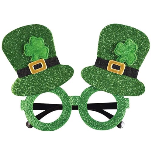 Woedpez Patrick's Day Kleeblatt-Brille, grün, Vier Kleeblätter, Sonnenbrille, Patrick's Day Zubehör für Patrick's Day Dekorationen von Woedpez